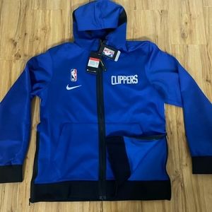 LA Clippers NBA Nike Showtime Therma Flex Full-Zip Hoodie CN4032-495 Blue Size M
